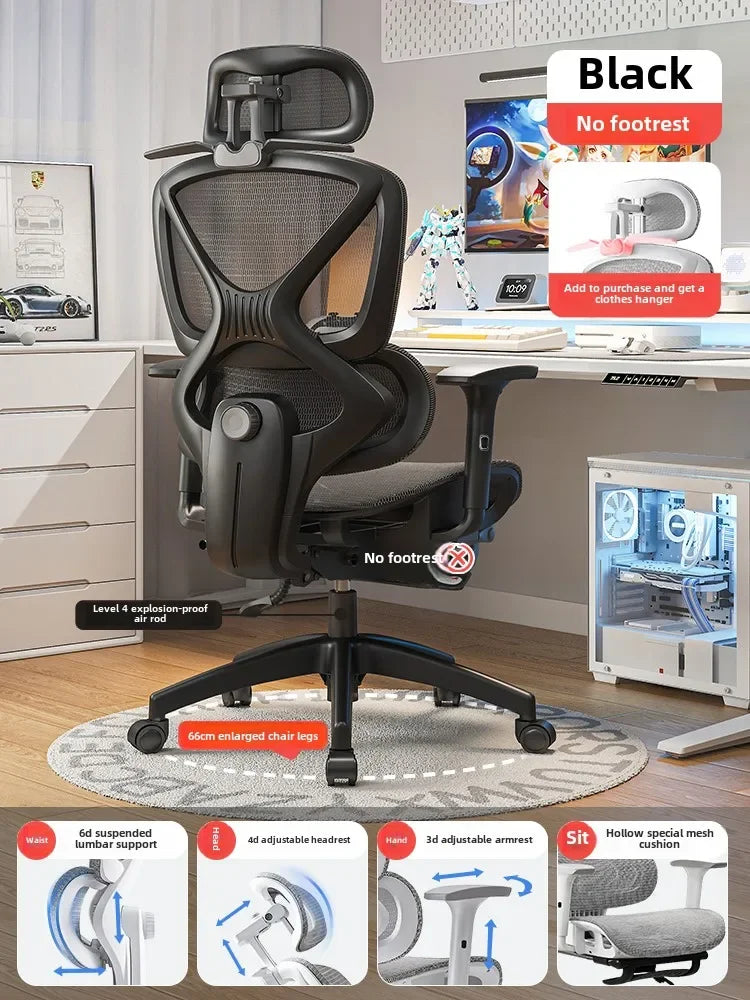 Adjustable Ergonomic Chair with Lumbar Support, Comfortable Gaming Chair for Home and Office, Reclining Office Chair