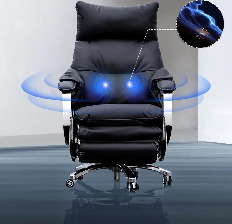Leather Modern Office Chairs Makeup Boss Recliner Massage Computer Chair Autofull Ergonomic Silla Oficina School Furniture
