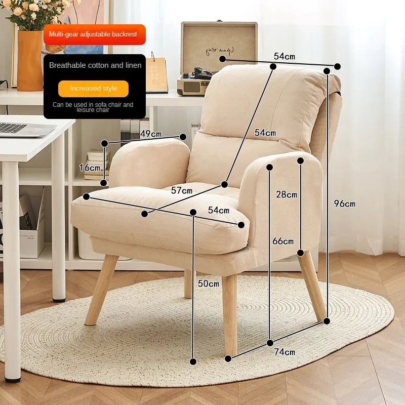 Living Room Lounge Chair Computer Chair Home Study Office Chair Bedroom Armchair Folding Single Person Sofa Chair Vanity