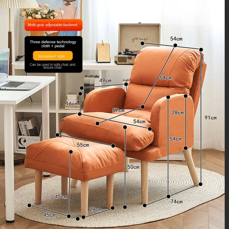 Living Room Lounge Chair Computer Chair Home Study Office Chair Bedroom Armchair Folding Single Person Sofa Chair Vanity