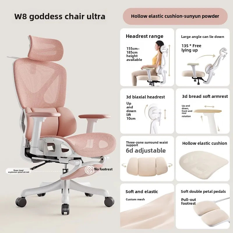 Adjustable Ergonomic Chair with Lumbar Support, Comfortable Gaming Chair for Home and Office, Reclining Office Chair