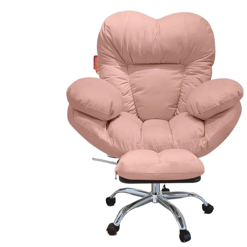 Computer Chair for Long Sitting, Adjustable Backrest Office Chair, Gaming and Study Desk Chair, Ergonomic Support for Women