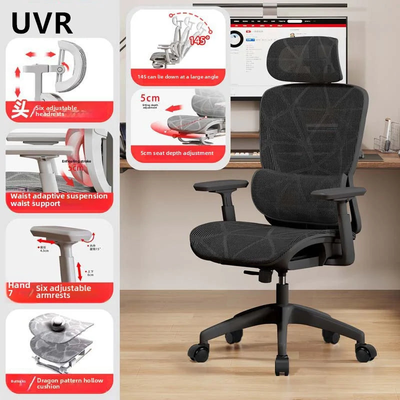 UVR Mesh Office Chair Ergonomic Design Armchair Sitting Comfort Reclining Boss Chair Lift Adjustable Gaming Computer Chair