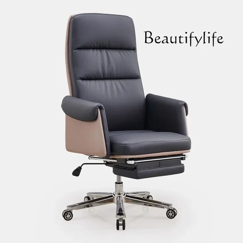 Comfortable and simple computer chair Ergonomic boss office chair Home business reclining swivel chair