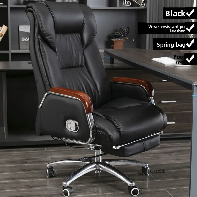 Comfortable Leather Back Boss Chair for Office Furniture Nordic Leisure Swivel Office Chairs Simple Student Computer Gamer Chair