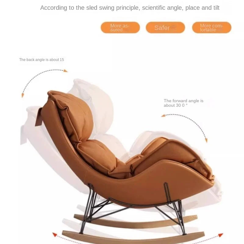 Light Luxury Leisure Style Rocking Lounge Chair Can Be Used For Balcony Rocking Chair Living Room Single Casual Lazy Sofa New