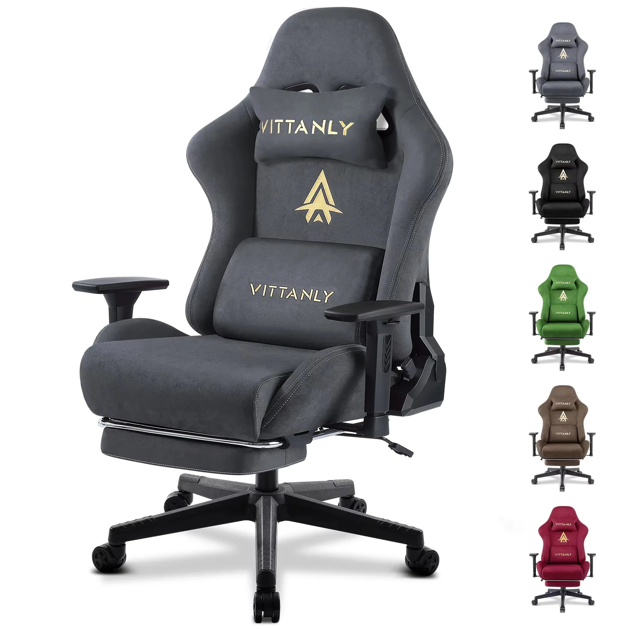 Kitinjoy Suede Gaming Chair Ergonomic Office Chair Desk Chair with Lumbar Support Comfortable Breathable Leather Computer Chair