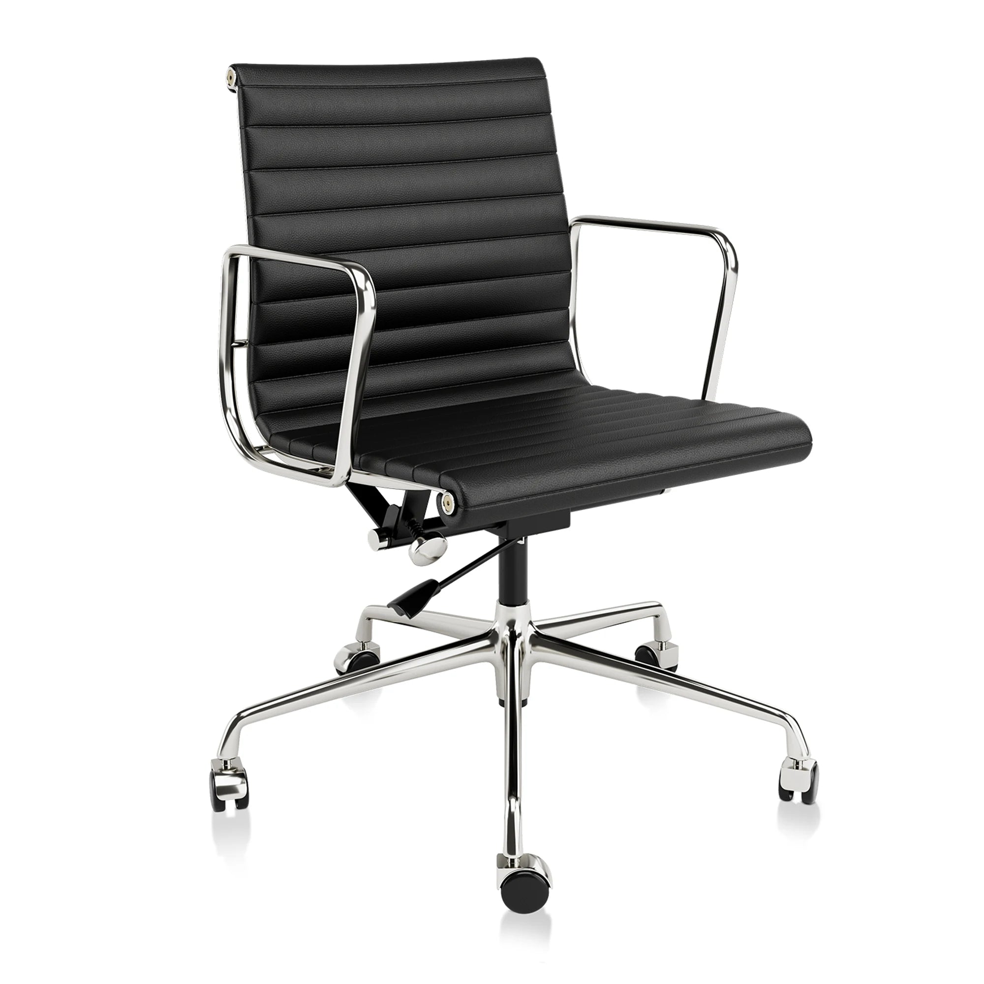 White Mid Back Genuine Leather Swivel Chairs Ergonomic Office Chair Adjustable Swivel Leather Gaming Chair Ribbed Office Chair