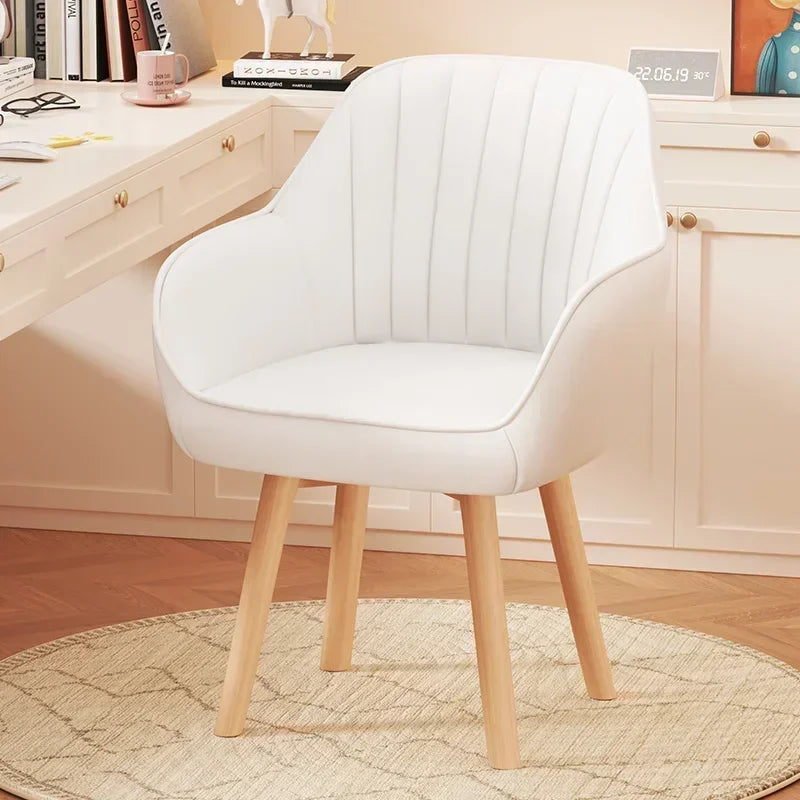 Prolonged Sitting Chair Comfortable Computer Seat Leather Backrest Chair Makeup Stool for Dormitory Study Versatile Seating