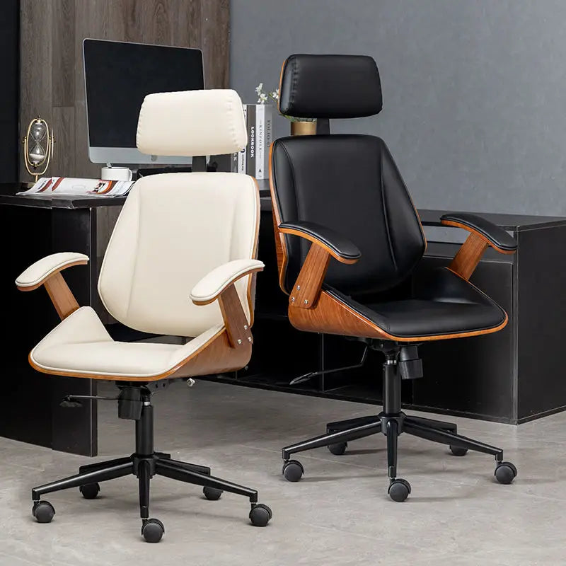 Office Computer Chair Home Comfortable Long-term Sitting Solid Wood Lift Swivel Chair Staff Office Boss Chair Study Chairs