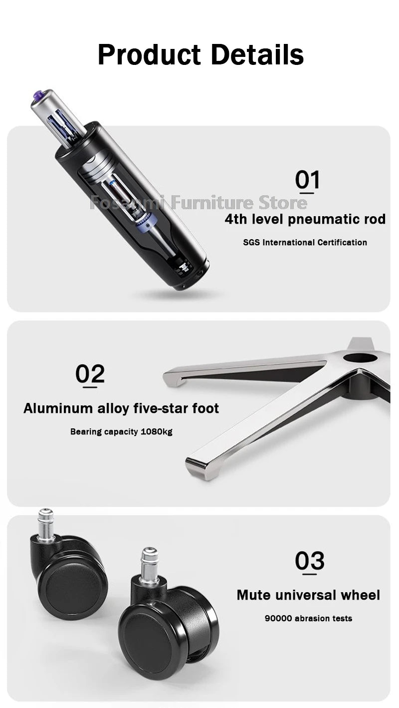 Adjustable Soft Gaming Swivel Chair Comfortable Leather Computer Office Chair with Footrest Thickened Back Desk Chairs for Home