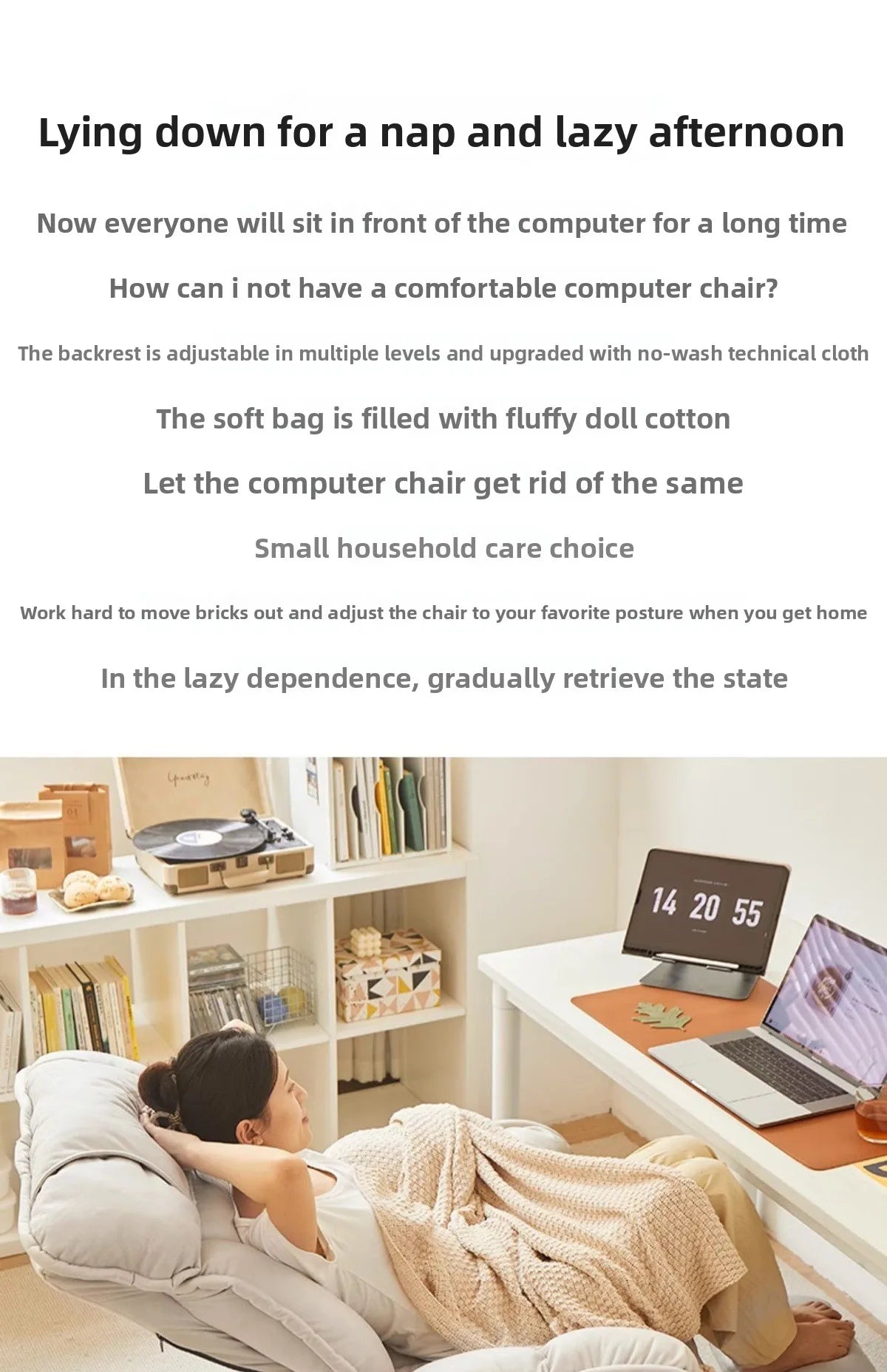 Computer Chair,bedroom,lazy Leisure Chair,comfortable Sitting Chair,office Chairs,backrest That Can Be Reclined,e-sports Chairs