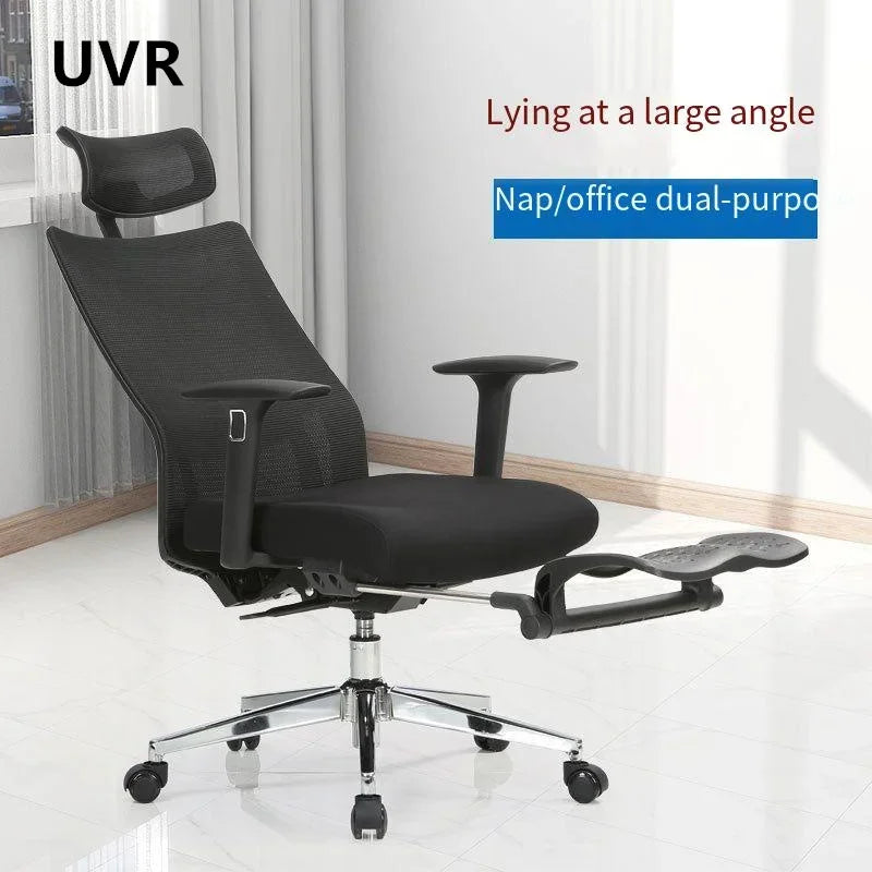 UVR Gaming Computer Chair Sedentary Not Tired Mesh Staff Chair Lift Rotating Reclining Boss Chair with Footrest Office Chair