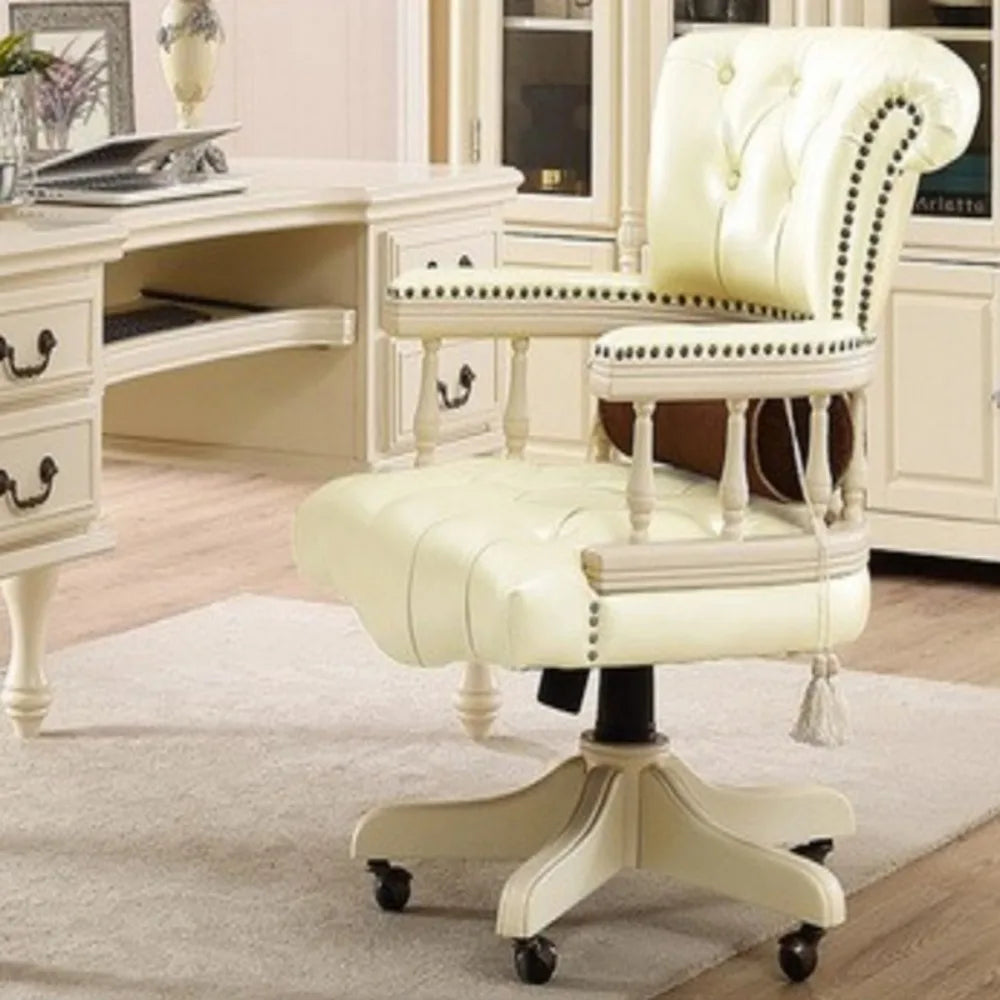 Genuine Leather Modern Office Chair Wheels Luxury Computer Gaming Chair Lounge Ergonomical Chaise De Bureau Home Furniture