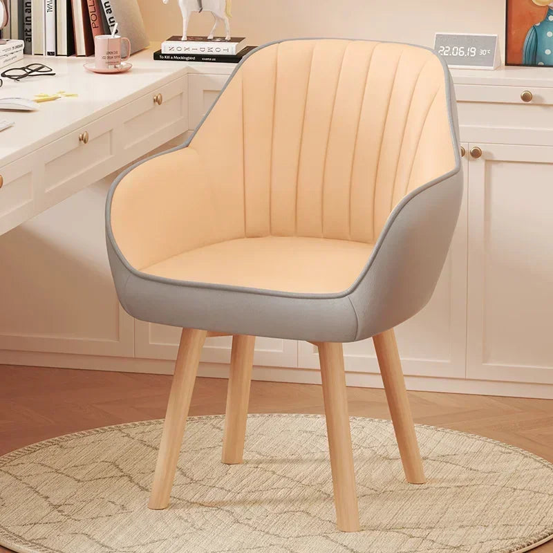 Prolonged Sitting Chair Comfortable Computer Seat Leather Backrest Chair Makeup Stool for Dormitory Study Versatile Seating