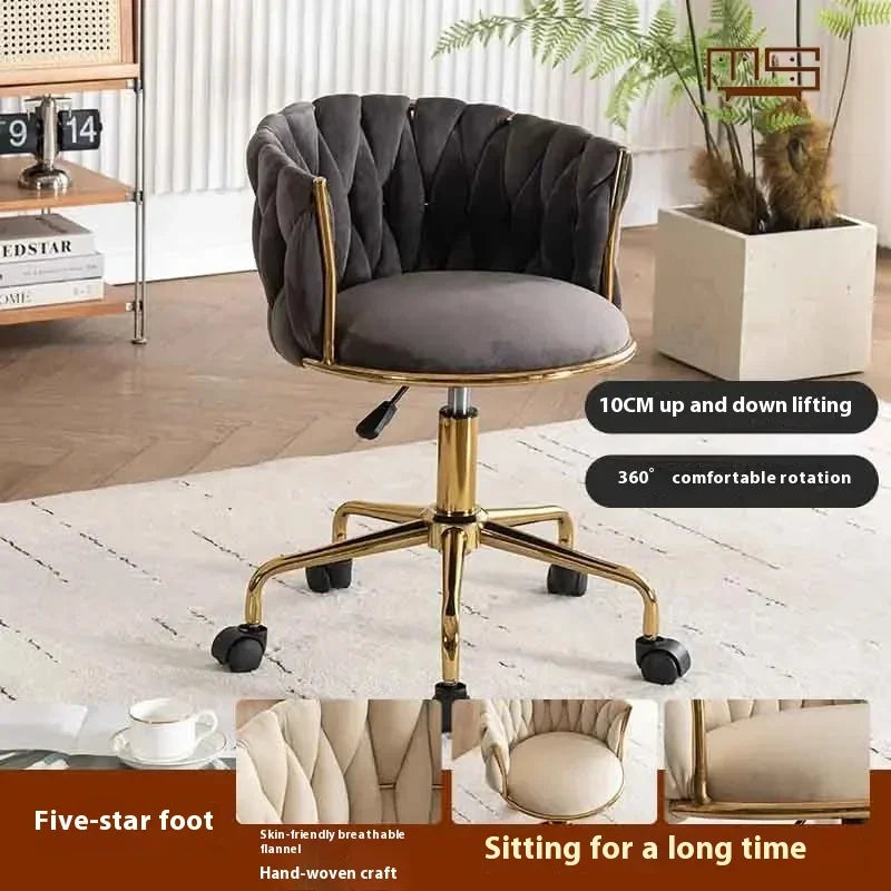 Home Girls Bedroom Makeup Chair, Comfortable for Long Periods of Time Grace Living Room Backrest Lift Swivel Chair JQM Furniture