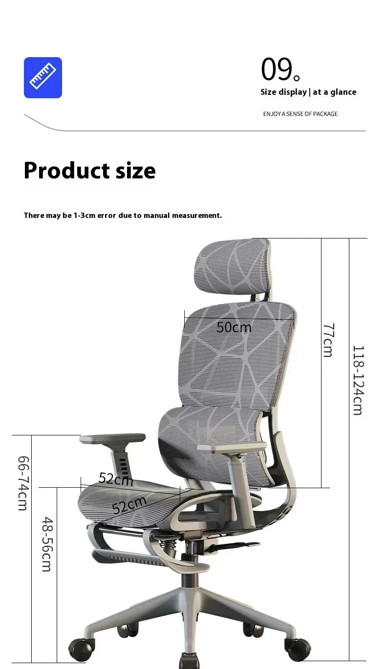Ergonomic Office Chair Gaming Computer 3D Armchair Armrests Headrest Chair Lift High Back Sillas Gaming Foot Pedals Furniture