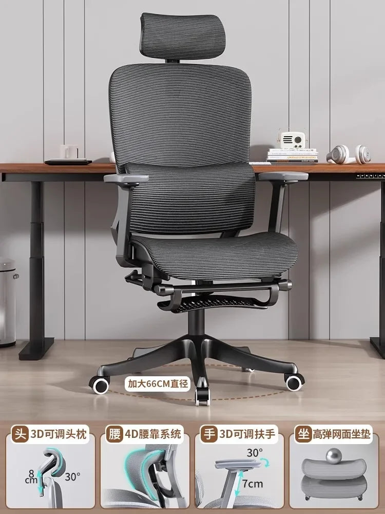 Adjustable Ergonomic Office Chair with Lumbar Support, Breathable Mesh Back, Soft Seat, and Tilt Function for Extended Sitting