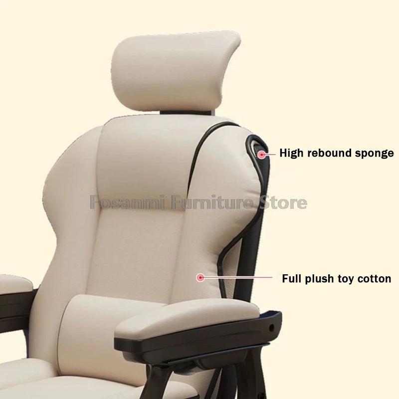 Ergonomic Soft Leather Gamer Desk Chair for Home Adjustable Gaming Chair with Headrest Modern Lumbar Support Office Swivel Chair