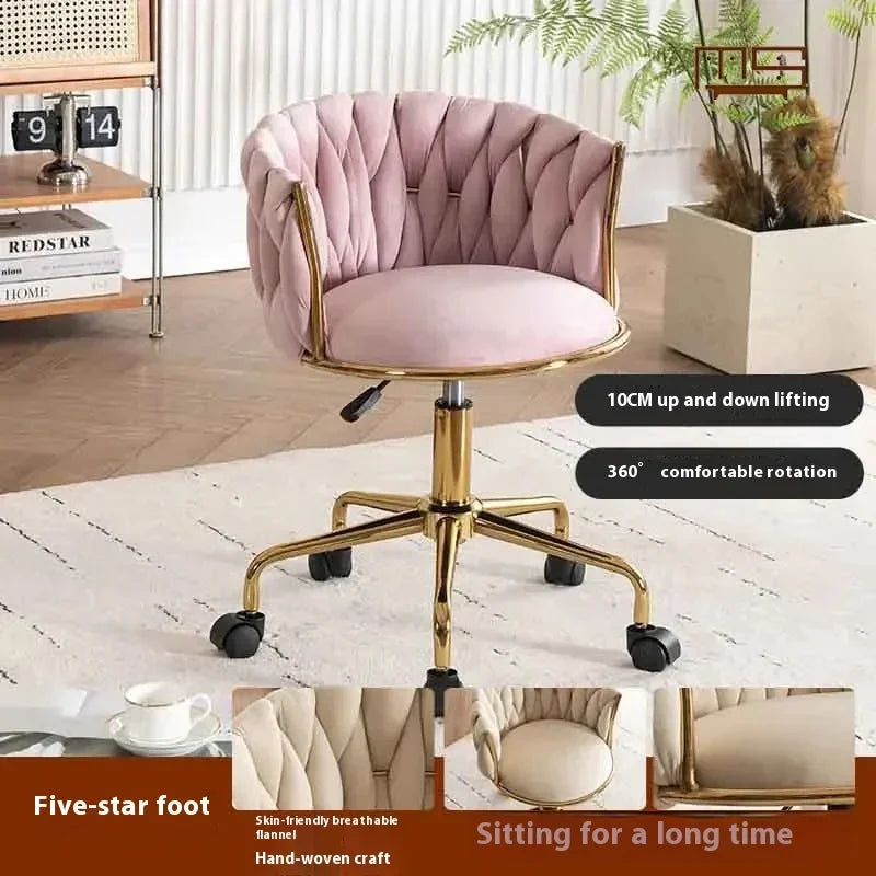 Home Girls Bedroom Makeup Chair, Comfortable for Long Periods of Time Grace Living Room Backrest Lift Swivel Chair JQM Furniture