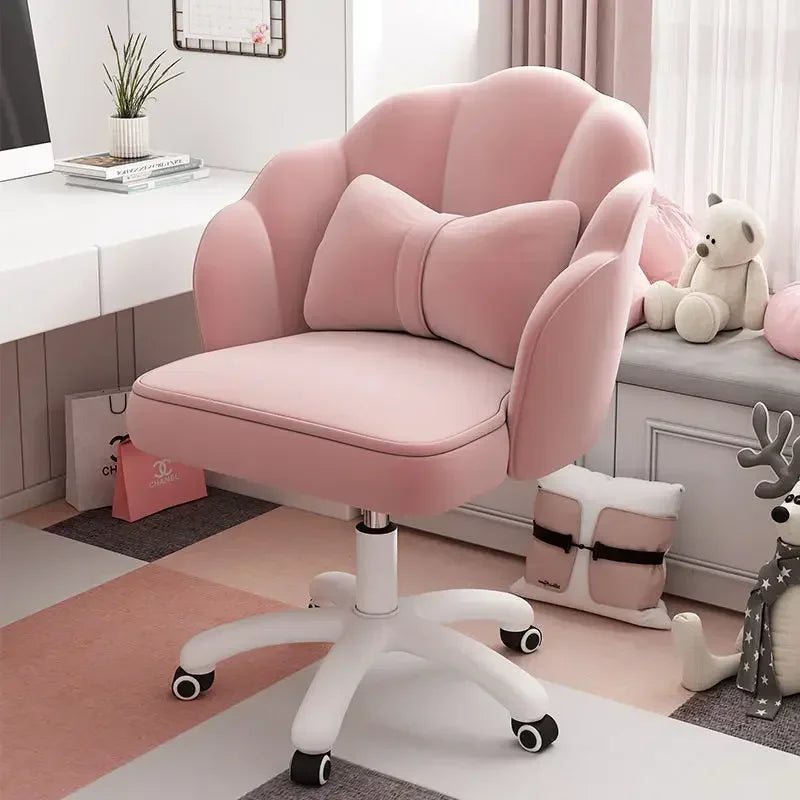 Floor Chair Home Computer Chair Back Bedroom Swivel Chair Comfortable Sedentary Girls Makeup Chair Dormitory Student Seat