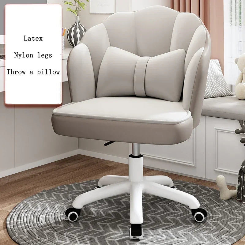 Floor Chair Home Computer Chair Back Bedroom Swivel Chair Comfortable Sedentary Girls Makeup Chair Dormitory Student Seat