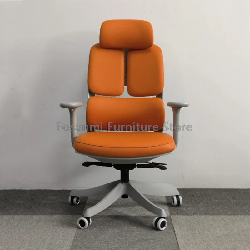 Home Swivel Desk Chair with 3-Section Ergonomic Backrest Comfy Leather Adjustable Seat Deepth Office Chair Gaming Computer Chair