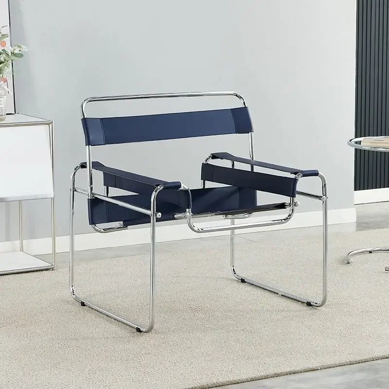 Nordic Vassili Leisure  Chair Single Chair Medieval Industrial Style Bauhaus Saddle Leather Simple Network Red Photo Furniture