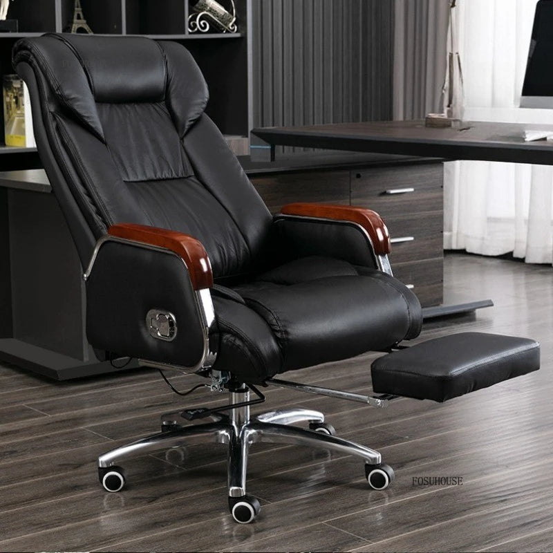 Comfortable Leather Back Boss Chair for Office Furniture Nordic Leisure Swivel Office Chairs Simple Student Computer Gamer Chair