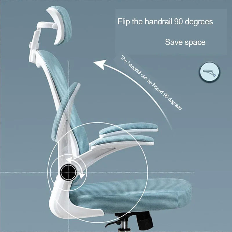 Ergonomic Office Chair Adjustable Headrest Breathable Mesh Back Multi - Angle Reclining Bureaustoel Home Office Study Gaming