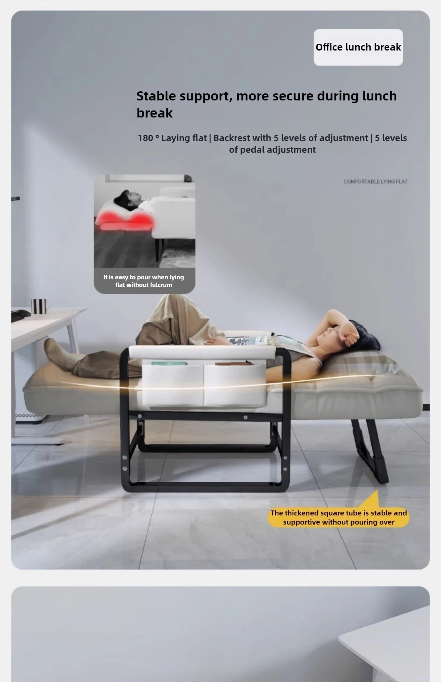 Reclining chair office lunch break folding chair computer chair can sit and lie down dual-purpose lazy sofa chair with backrest