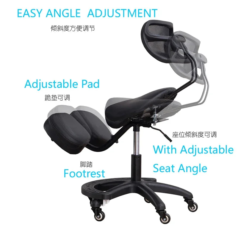 Ergonomic Kneeling Chair for Home Office Swivel Lift Student Study Stool Computer Task Chair to Improve Sitting Posture