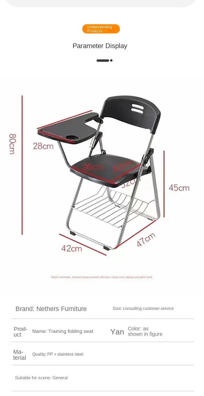 H2O Training Chair Meeting Learning Writing Chair Integrated Training Chair With Writing Board Folding Training Chair Hot New