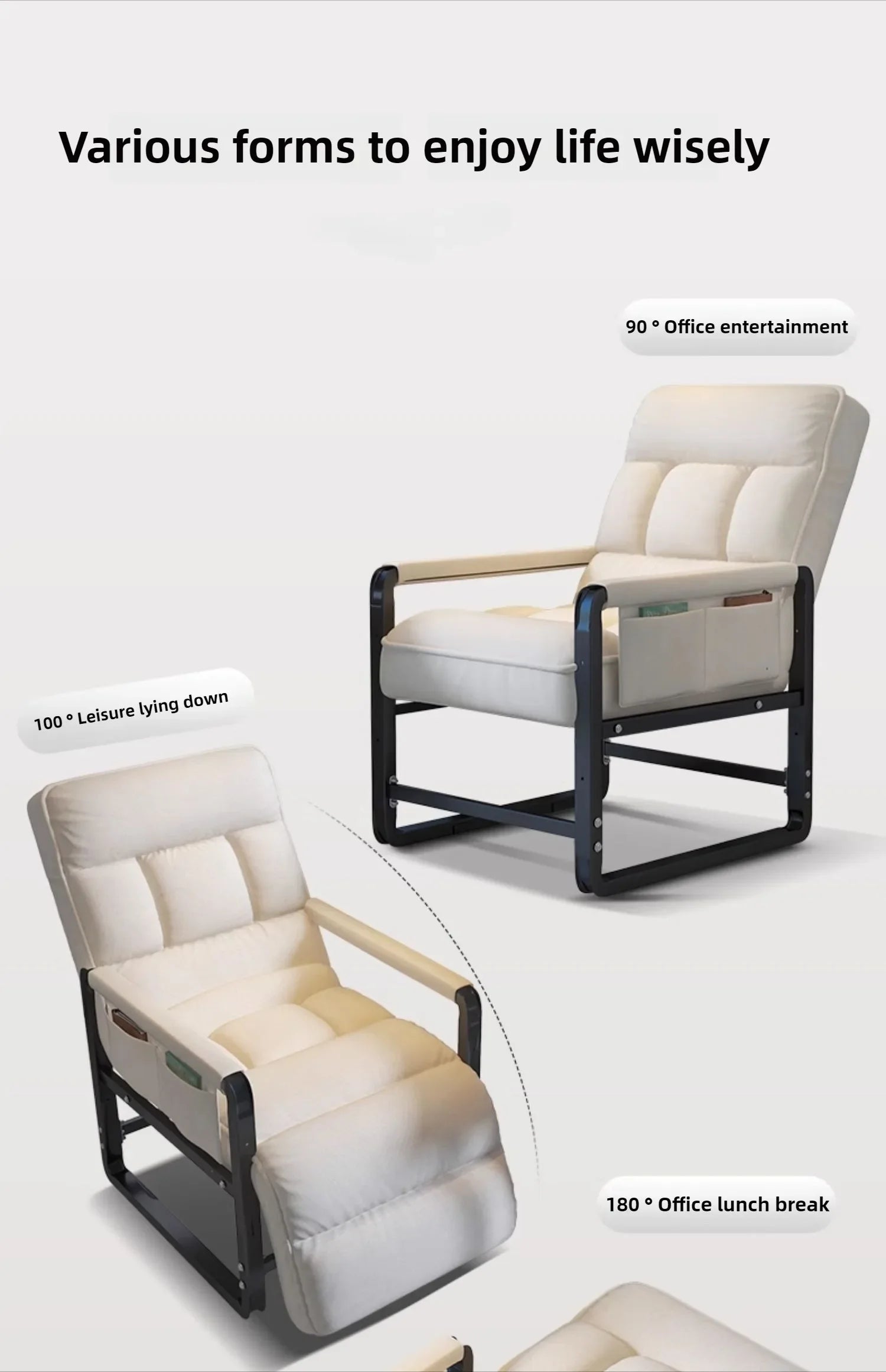 Reclining chair office lunch break folding chair computer chair can sit and lie down dual-purpose lazy sofa chair with backrest