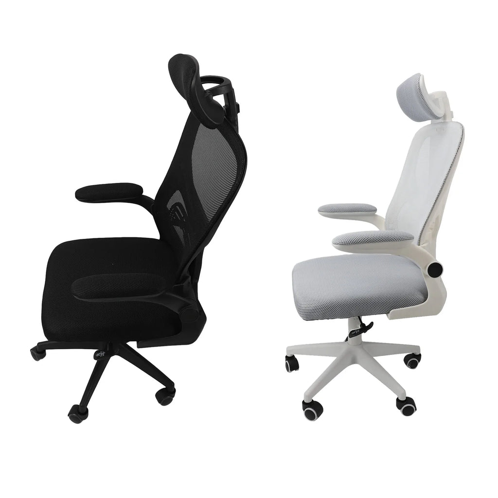 Computer Desk Chair 330.7lb Load Capacity 90 Degree Rotating Armrests Breathable  Chair with 5 Wheels for Home