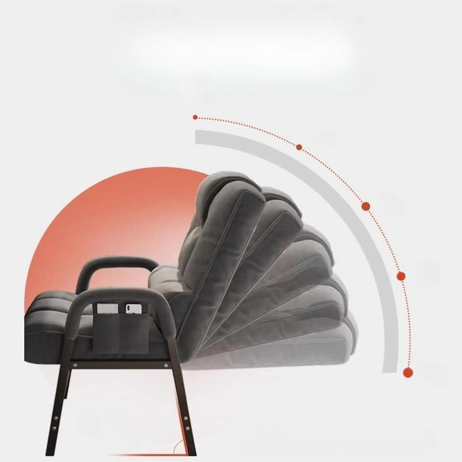 Ergonomic Reclining Chair Padded Cushion Seat High Back Metal Frame Dormitory Thickened Neck Support For Gaming Reading Chair