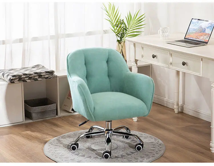 MOMO Scandinavian Simple Small Computer Chair Sedentary Fabric Backrest Chair Study Office Swivel Chair Can Lift Household Chair