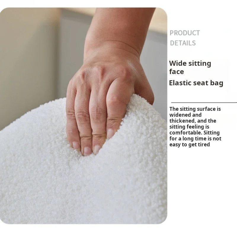 Nordic Lamb wool living room chairs INS luxury swivel soft Armchair bedroom reading makeup vanity Backrest Stool home furniture