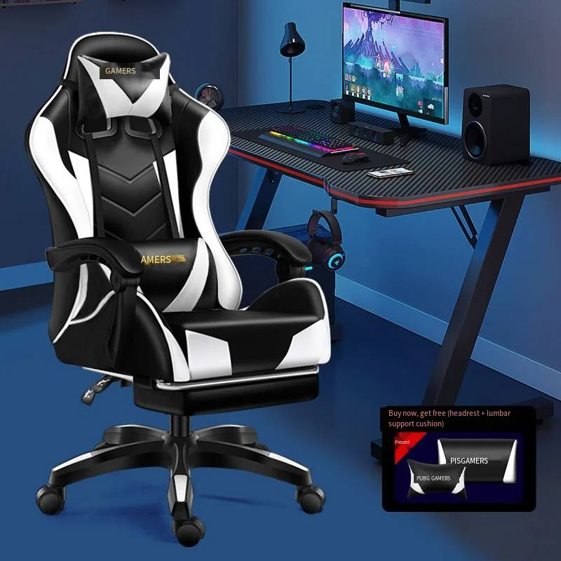 Gaming Chair Office Chair Ergonomic PU Leather Computer Desk Chair with Headrest and Lumbar Support Game Chairs Racing Chair