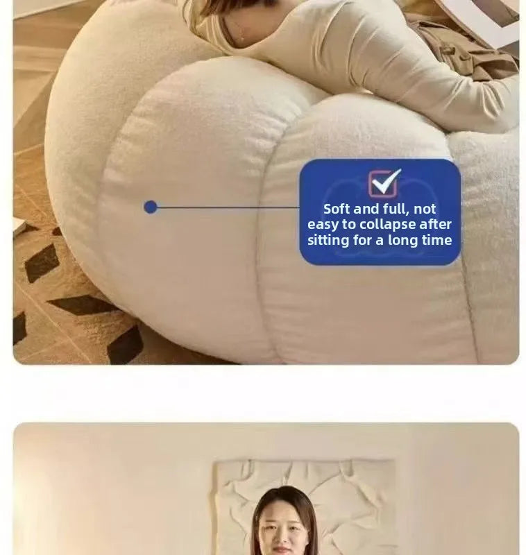Fashionable and high-end Nordic style lazy pumpkin shaped small-sized single person reclining tatami sofa chair for leisure