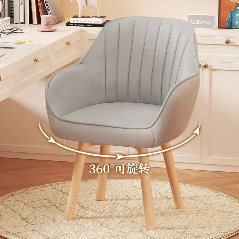 Prolonged Sitting Chair Comfortable Computer Seat Leather Backrest Chair Makeup Stool for Dormitory Study Versatile Seating
