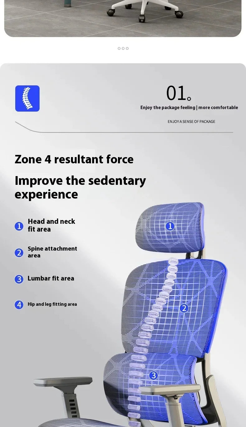 Ergonomic Office Chair Gaming Computer 3D Armchair Armrests Headrest Chair Lift High Back Sillas Gaming Foot Pedals Furniture