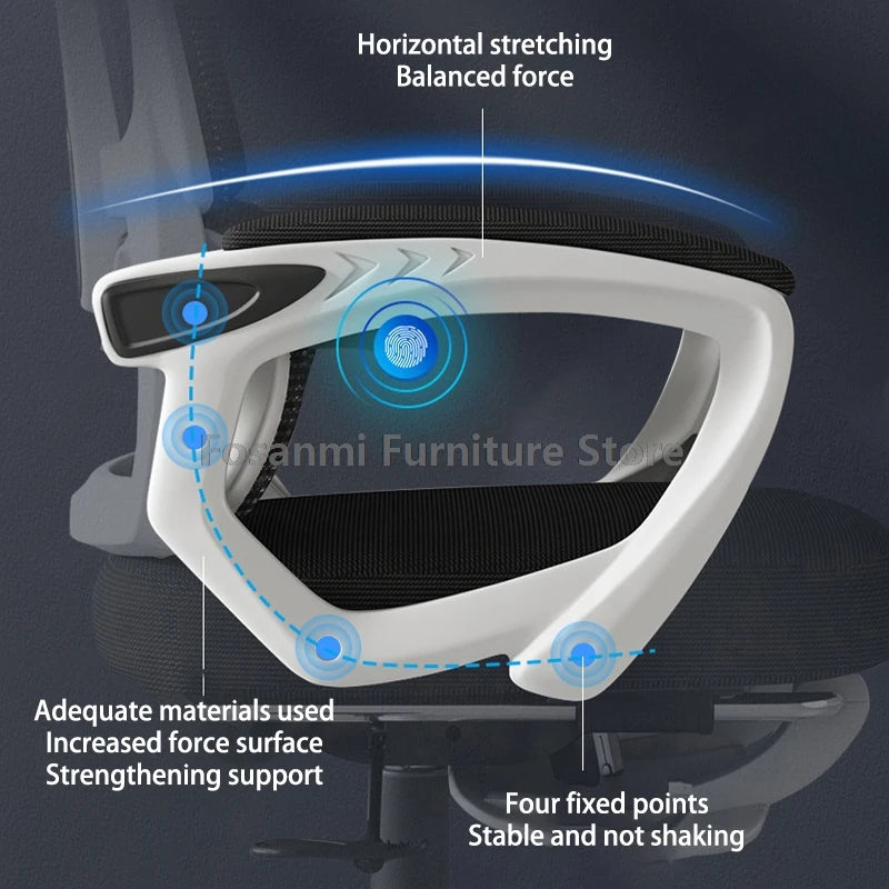 Ergonomic Office Computer Swivel Chair with Lumbar Support Reclining Adjustable Gamer with Comfort Headrest Desk Chairs for Home