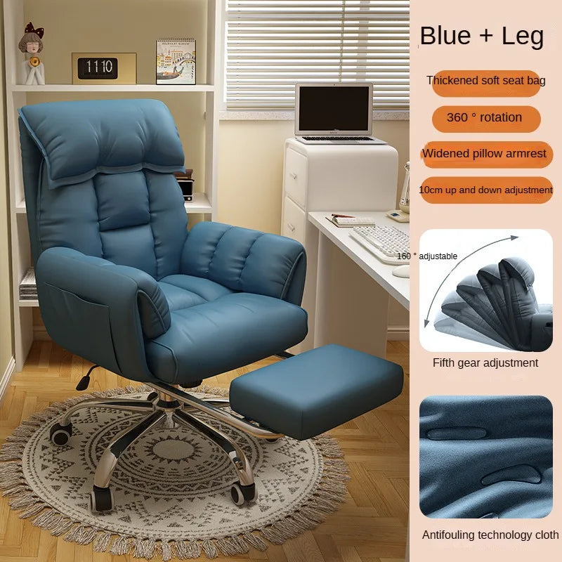 Gaming Chair Soft Comfortable Ergonomic Office Chair 4D Adjustable Armrest Headrest Recliner for Women 160° Lie Flat Boss Chair