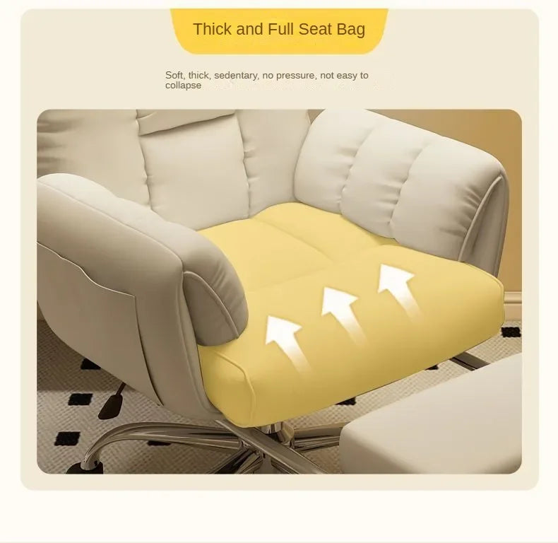 Gaming Chair Soft Comfortable Ergonomic Office Chair 4D Adjustable Armrest Headrest Recliner for Women 160° Lie Flat Boss Chair