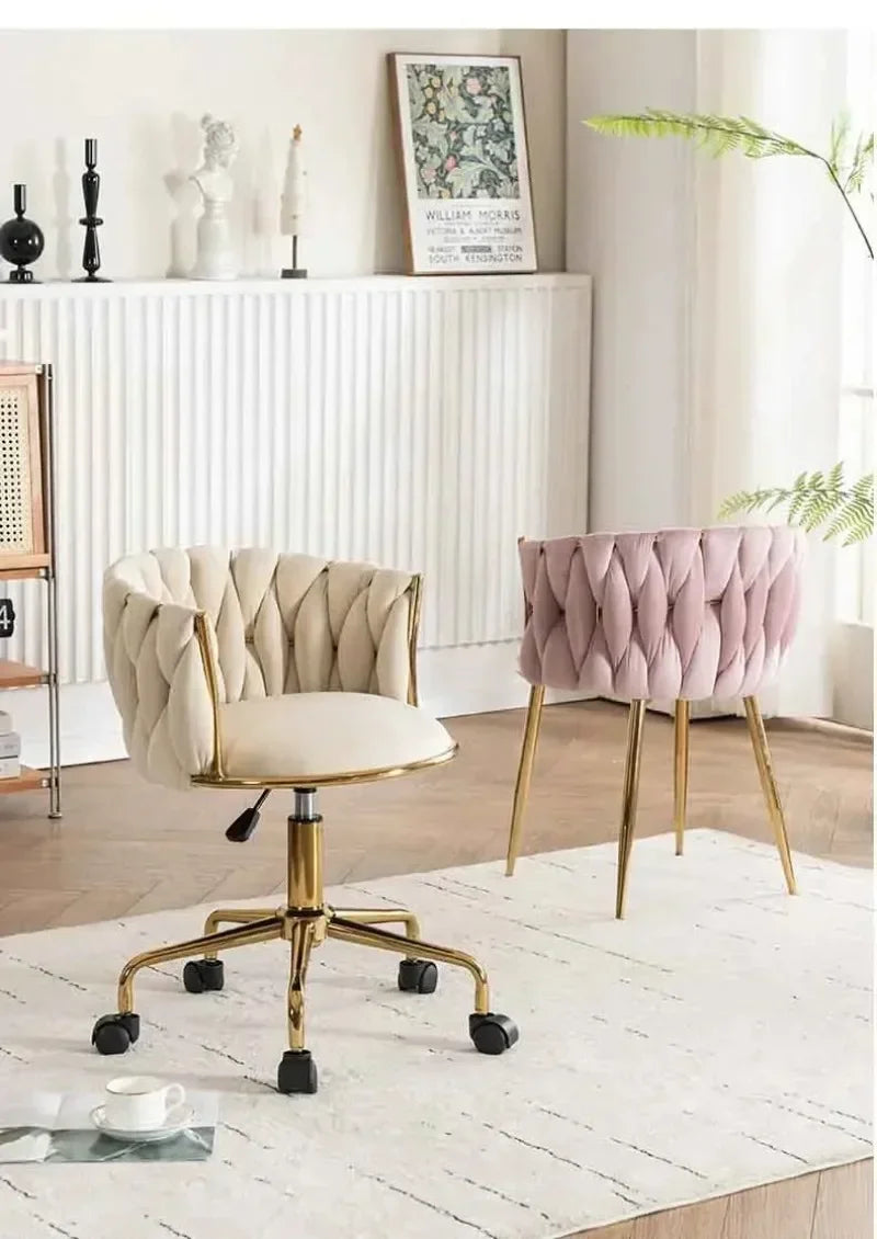 Home Girls Bedroom Makeup Chair, Comfortable for Long Periods of Time Grace Living Room Backrest Lift Swivel Chair JQM Furniture