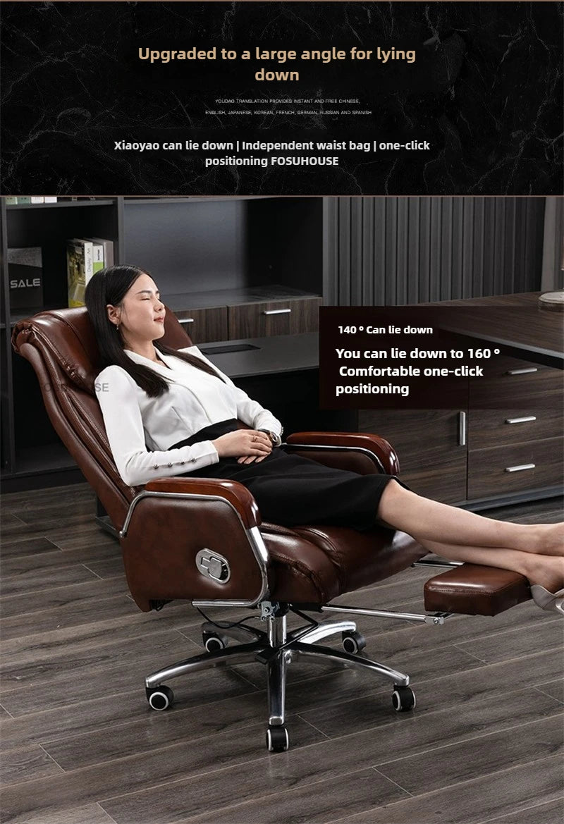 Comfortable Leather Back Boss Chair for Office Furniture Nordic Leisure Swivel Office Chairs Simple Student Computer Gamer Chair
