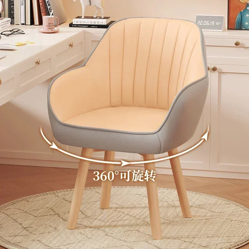 Prolonged Sitting Chair Comfortable Computer Seat Leather Backrest Chair Makeup Stool for Dormitory Study Versatile Seating