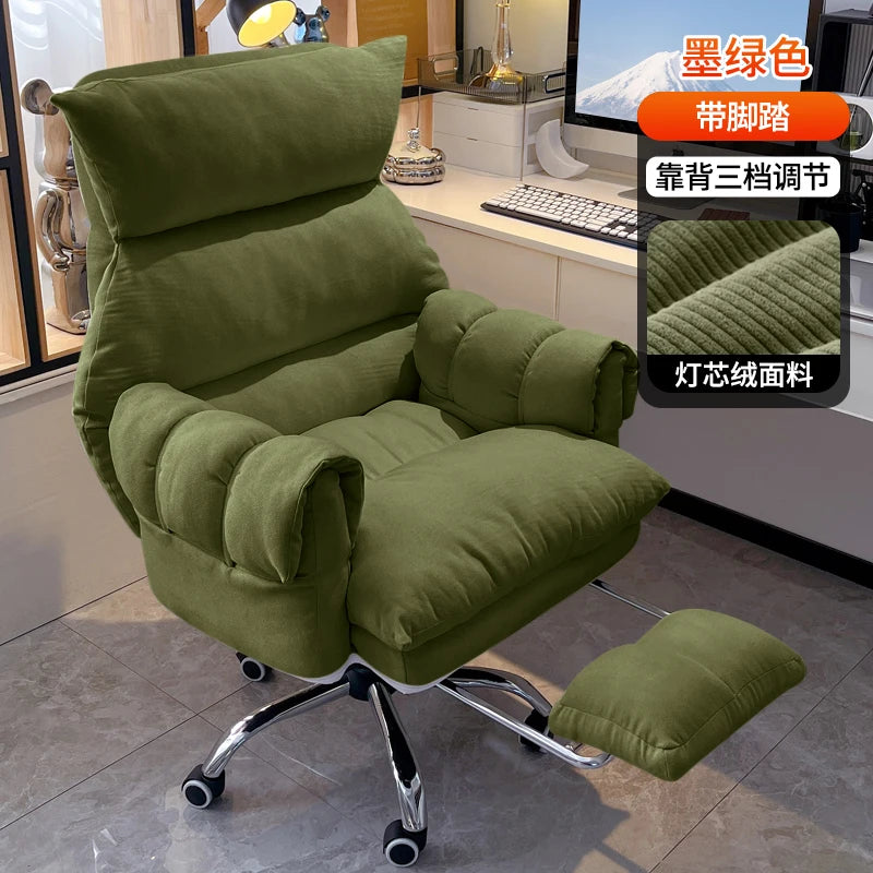 Modern Velour Office Chairs Footrest Adjustable Arm Gaming Recliner Office Chairs Ergonomic Comfy Cadeira Gamer Furniture