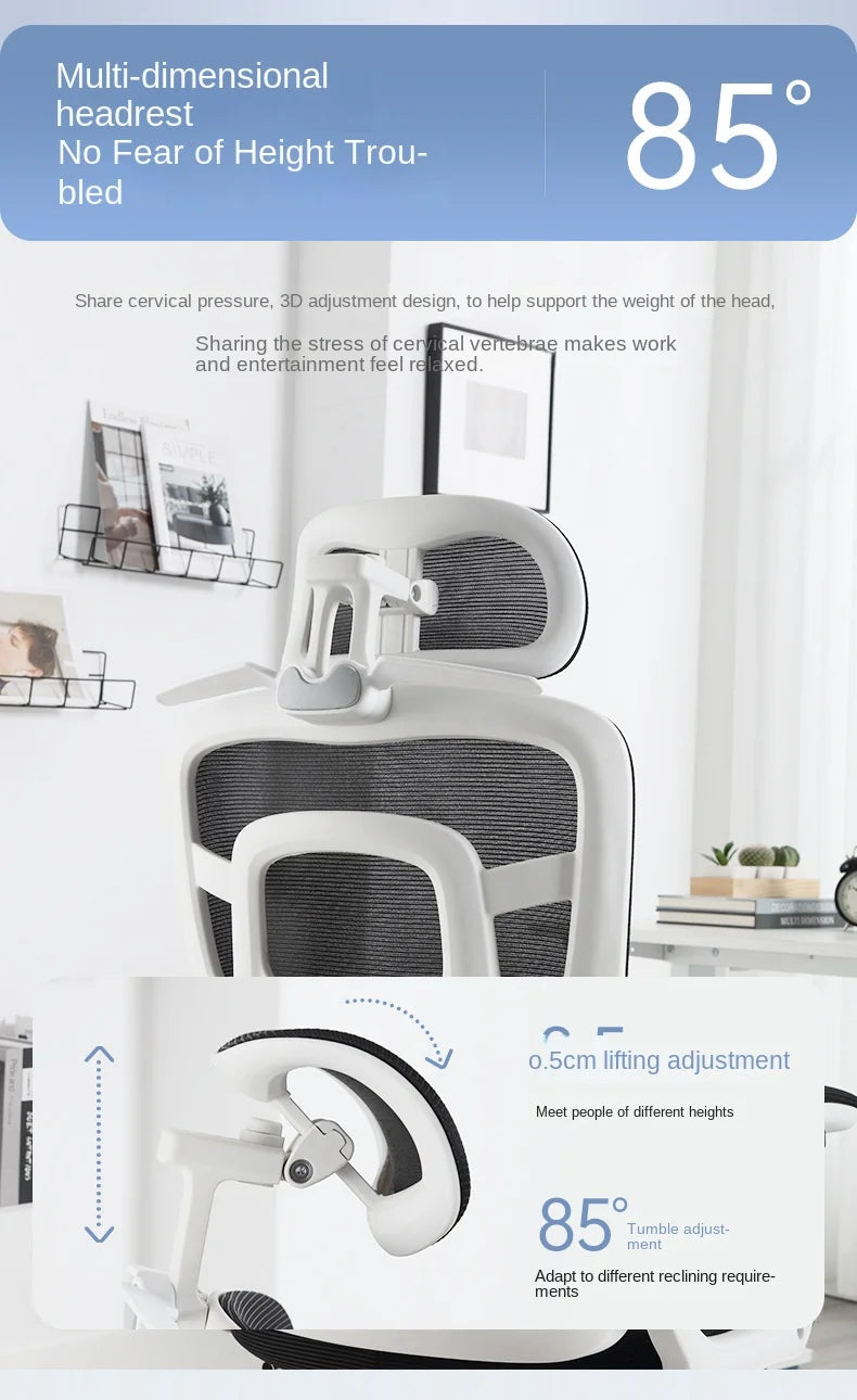 Olevo Wooden Ergonomic Chair Dormitory Movable Rotating Study Chair Office Sitting Comfortable Lying Waist Support Office Chair